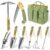 Garden Tool Set, WisaKey 9 Piece Stainless Steel Heavy Duty Gardening Hand Tools with Handle, Durable Garden Tool Bag, Gardening Gifts for Women and Men White Elephant Gifts by WisaKey