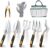 Garden Tools, 8 Piece Heavy Duty Gardening Tools Set with Non-Slip Rubber Grip, Stainless Steel Garden Tool, Gifts for Kids, Women, Husbands, and Parents by AIMORE