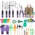 Garden Tools Set 83 Piece, Succulent Tools Set Included, Heavy Duty Aluminum Gardening Tools for Gardening, Non-Slip Ergonomic Handle, Durable Storage Tote Bag, Gifts for Men Women by Tudoccy
