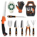 Gardening Tools,10PCS Stainless Steel Heavy Duty Garden Tool Set,Non-Slip Ergonomic Handle and Outdoor Garden Shovel with Storage Gardening Kit,Garden Gifts for Women and Men by SETTECH
