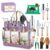 Gardening Tools Set 9-Piece Heavy-Duty Gardening Gifts for Women Mom Wife Gardening Hand Tools with Purple Floral Tote Bag and Repotting Mat, halilus Stainless Steel Garden… by halilus