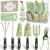 Gardening Tools, WisaKey 10 Piece Heavy Duty Garden Tools Set with Handle, Durable Fashion Garden Organizer Handbag, Ideal Gardening Gifts for Women by WisaKey