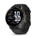 Garmin Venu® 4, 45mm, Advanced Health and Fitness GPS Smartwatch, Bright and Colorful Display, Built-in Flashlight, 12 Days of Battery Life, Slate with Black Silicone Band by Garmin