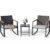 Gizoon 3 Pieces Rocking Patio Bistro Set with Anti-Scald Armrest, Outdoor Patio Wicker Furniture Set with Glass Table and Cushion for Garden, Yard, Porch by Gizoon