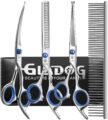 GLADOG Professional 5 in 1 Dog Grooming Scissors Set with Safety Round Tips, Sharp and Heavy-duty Pet Grooming Shears for Cats by GLADOG