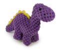 goDog Checkers Just for Me Dinos Bruto Squeaky Plush Dog Toy, Chew Guard Technology – Purple, Mini by goDog