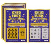 Gold Luck Pregnancy Announcement Fake Lottery Scratch Off Tickets, Great Idea for Pregnancy Reveal, 12 Cards by WINGKIND