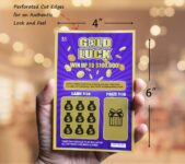 Gold Luck Pregnancy Announcement Fake Lottery Scratch Off Tickets, Great Idea for Pregnancy Reveal, 12 Cards by WINGKIND