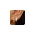 Gold Plated Stud Huggie Earrings Stack for Women Trendy, 3 Pairs Small Cute Hoop Jacket Cartilage Earring Set, Fashion Accessories Holiday Western Jewelry Christmas Gifts by Poxtex