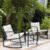 Greesum 3 Pieces Rocking Wicker Bistro Set, Patio Outdoor Furniture Conversation Sets with Porch Chairs and Glass Coffee Table, Beige by Greesum