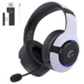 Gtheos Wireless Gaming Headset for ps5, ps4, Elden Ring, PC, Mac, Switch, Bluetooth 5.3 Gaming Headphones with Noise Canceling Microphone, 45H Battery, RGB Light, White by Gtheos