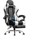 GTPLAYER Gaming Chair, Computer Chair with Footrest and Lumbar Support, Height Adjustable Game Chair with 360°-Swivel Seat and Headrest and for Office or Gaming (Snow White) by GTPLAYER