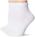 Hanes Ultimate womens Ankle Socks, Comfort Toe Seamed, White & Black Available, 6-pack by Hanes