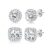Hayoso 18K Gold Plated Halo Stud Earrings 925 Sterling Silver Cubic Zirconia Stud Earrings Round Square Diamonique Stud Earrings Set for Women Men by Hayoso