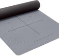 Heathyoga Eco Friendly Non Slip Yoga Mat, Body Alignment System, SGS Certified TPE Material – Textured Non Slip Surface and Optimal Cushioning,72″x 26″ Thickness 1/4″ by Heathyoga