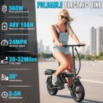 Heavy-Duty Foldable Electric Bike for Adults with 7-Shock Suspension, 500+ lbs Capacity, 740W Motor, 25MPH, 720Wh Battery, 30-Mile Range, 14“ Fat Tires Commuter Electric... by Furider