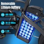 Heavy-Duty Foldable Electric Bike for Adults with 7-Shock Suspension, 500+ lbs Capacity, 740W Motor, 25MPH, 720Wh Battery, 30-Mile Range, 14“ Fat Tires Commuter Electric... by Furider