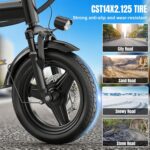 Heavy-Duty Foldable Electric Bike for Adults with 7-Shock Suspension, 500+ lbs Capacity, 740W Motor, 25MPH, 720Wh Battery, 30-Mile Range, 14“ Fat Tires Commuter Electric... by Furider