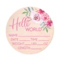 Hello World Sign for Newborn Baby Birth Stat Sign Floral Baby Sign for Hospital Baby Name Sign Pregnancy Announcement Photo Prop Crib & Nursery Decor Gift for New Mom Baby… by Yippee Daisy