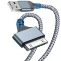 Herfair USB to 30 Pin Charger Cable Nylon Braided USB Charging Cord Compatible with i-Phone 4/4s/3G/3GS, iPad 1 2 3, iPod Touch 4 3 2 1, iPod Classic 3 2 1 (3FT) by Herfair