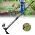 Hoe and Cultivator – 45” Long Handle – Heavy Duty Garden Hoe Tiller, Standing Hoe Garden Tools Durable Cultivator Hoes Hand Rake Fork for Gardening Weeding Planting Loosening Soil by Lilyvane