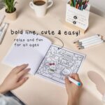 Holartirys Cute Adult Coloring Book for Relaxation 80 Pages, 2 Pack Bold Line Coloring Books for Women Featuring Scenes & Adorable Animals, Anxiety Relief Mindfulness Birthday... by Holartirys