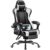 Homall Gaming Chair, Video Game Chair with Footrest and Massage Lumbar Support, Ergonomic Computer Chair Height Adjustable with Swivel Seat and Headrest (White) by Homall