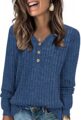 HOTGIFT Sweaters for Womens Winter Long Sleeve V Neck Shirts Casual Loose Fall Fashion Pullover Clothes by HOTGIFT