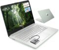HP 14 Student-Laptop Back to School, Quad-Core Processor (Up to 3.6GHz) 4GB RAM 128GB SSD, Laptops for Student with 1-Year Office 365 Copilot AI Win11, Willow Green by HP