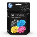HP 67 Black/Tri-color Ink Cartridges for HP Printers | Works with Printer Series: DeskJet 1255, 2700, 4100; ENVY 6000, 6400 | Eligible for Instant Ink | 3YP29AN by HP