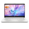 HP Portable Laptop, Student and Business, 14″ HD Display, Intel Quad-Core N4120, 16GB DDR4 RAM, 64GB eMMC, 1 Year Office 365, Webcam, RJ-45, HDMI, Wi-Fi, Windows 11 Home, Silver by HP
