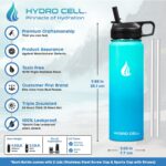 HYDRO CELL Stainless Steel Insulated Water Bottle with Straw - For Cold & Hot Drinks - Metal Vacuum Flask with Screw Cap and Modern Leakproof Sport Thermos for Adults (Teal/Blue... by HYDRO CELL
