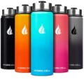 HYDRO CELL Stainless Steel Insulated Water Bottle with Straw – For Cold & Hot Drinks – Metal Vacuum Flask with Screw Cap and Modern Leakproof Sport Thermos for Adults (Teal/Blue… by HYDRO CELL