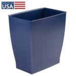 iDesign Plastic Bathroom Vanity Trash Can, 2.5 Gallon/9.5L. Modern Garbage Can for Bedroom, Office, Navy by InterDesign