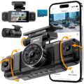 IIWEY N5 4 Channel Dash Cam 360° View, 1080P Front and Rear Inside, Left Right Dash Camera for Cars, 8 IR Lamps Night Vision, 5G WiFi & APP Control, G-Sensor, Parking Mode, with… by IIWEY
