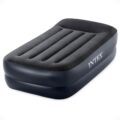 Intex Raised Airbed Mattress with Built-in Pump, Dura-Beam Plus Pillow, Twin – Portable Inflatable Luxury Blow-Up Bed for Adults, Camping, Guests by Intex