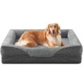 INVENHO Orthopedic Dog Beds Large Sized, XL Washable Egg-Crate Memory Foam Dog Couch Bed with Washable Removable Cover, Waterproof Lining and Nonskid Bottom by INVENHO