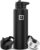 IRON °FLASK Camping & Hiking Hydration Flask with 3 Lids – Stainless Steel, Double Walled & Vacuum Insulated Water Bottle – Leak Proof & BPA Free (Midnight Black, Straw – 40 oz) by IRON °FLASK