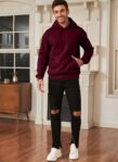 JMIERR Mens Casual Cotton Hooded Collar Drawstring Hoodies Pullover Sweatshirts Casual Long Sleeve Shirts by JMIERR