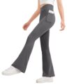 JOCMIC Girls Flare Leggings Kids Bell Bottom High Waisted Dance Yoga Flared Pants by JOCMIC