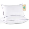 JOLLYVOGUE Pillows Queen Size Set of 2, Medium Supportive Bed Pillows with Super Soft Down Alternative Fill, Luxury Fluffy Hotel Quality for Side, Back, and Stomach Sleepers by JOLLYVOGUE