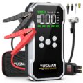 Jump Starter, 6000A Car Jump Starter with Air Compressor, 150PSI Jump Starter Pack (10.0 Gas/7.0L Diesel), 12V Battery Jump Starter with Display, Smart Jumper Cables, 2 LED Light by YUSMAN