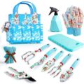 JUMPHIGH Floral Garden Tools Set, 11 PCS Heavy Duty Gardening Tools Includes Hand Trowel Rake Weeder Pruner Sprayer, Gardening Gifts for Women, Garden Kit with Storage Tote Bag… by JUMPHIGH