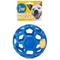 JW Pet Hol-ee Roller Dog Toy Puzzle Ball, Natural Rubber, Large (5.5 Inch Diameter), Colors May Vary by JW