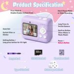 Kids Camera, 1080P Instant Digital Print Camera for Kids, Christmas Birthday Gifts for 4 5 6 7 8 9 10 Year Old Girls Boys, Portable Toy with 32GB SD Card & 3 Rolls Printing... by ETIKEZ