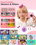 Kids Camera Instant Print, Christmas Birthday Gifts Toys for 3-10 Year Old Girls Boys, 1080P Video 20MP Toddler Digital Camera with 3 Rolls Printing Paper & 32GB Card - Pink by LETSHAHA