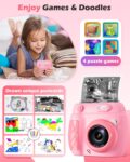 Kids Camera Instant Print, Christmas Birthday Gifts Toys for 3-10 Year Old Girls Boys, 1080P Video 20MP Toddler Digital Camera with 3 Rolls Printing Paper & 32GB Card - Pink by LETSHAHA
