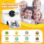 Kids Instant Print Camera, 1080P HD Kids Camera Instant Print with 3 Rolls Print Paper & 32GB Card, Ideal Kids Toys Gifts for Boys & Girls Age 3-14 (Black) by HiMont