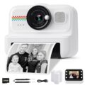 Kids Instant Print Camera, 1080P HD Kids Camera Instant Print with 3 Rolls Print Paper & 32GB Card, Ideal Kids Toys Gifts for Boys & Girls Age 3-14 (Black) by HiMont