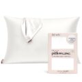 Kitsch Satin Pillowcase with Zipper for Hair & Skin, Softer Than Silk Pillow Cases Standard Size, Wrinkle-Free, Smooth and Cooling Satin Pillow Covers, 19″x26″ – Ivory by Kitsch